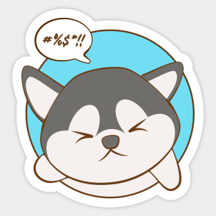 Grumpy Kawaii Husky Sticker